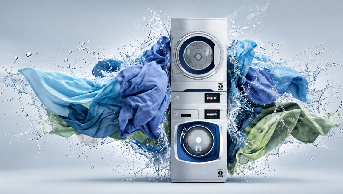 Electrolux Compact Power wasmachine en droger gestapeld